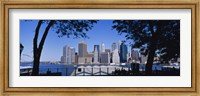 Framed Skyscrapers on the waterfront in Manhattan, New York City