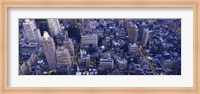 Framed Aerial View Of Buildings In A City, Manhattan, NYC, New York City, New York State, USA