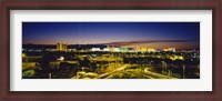 Framed High angle view of buildings lit up at dusk, Las Vegas, Nevada, USA