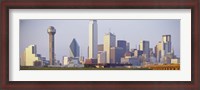 Framed Buildings in a city, Dallas
