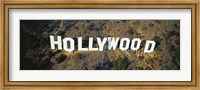 Framed USA, California, Los Angeles, Aerial view of Hollywood Sign at Hollywood Hills