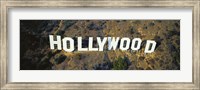 Framed USA, California, Los Angeles, Aerial view of Hollywood Sign at Hollywood Hills