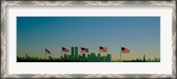 Framed American flags in a row, New York City, New York State, USA