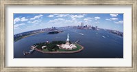 Framed Bird's Eye View of the Statue of Liberty
