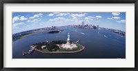 Framed Bird's Eye View of the Statue of Liberty