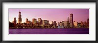 Framed Skyline At Sunset, Chicago, Illinois, USA