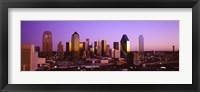 Framed Dallas, Texas Skyline with Purple Sky