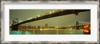 Framed USA, New York, Brooklyn and Manhattan Bridges