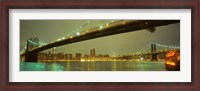 Framed USA, New York, Brooklyn and Manhattan Bridges