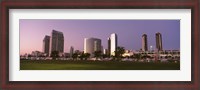 Framed Marina Park And Skyline At Dusk, San Diego, California, USA