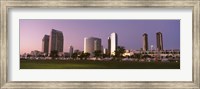 Framed Marina Park And Skyline At Dusk, San Diego, California, USA