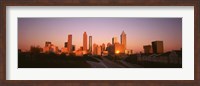 Framed Sun reflecting off skyscrapers in Atlanta, Georgia, USA