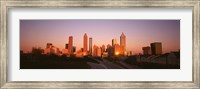 Framed Sun reflecting off skyscrapers in Atlanta, Georgia, USA
