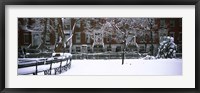 Framed Washington Square Park in the snow, Manhattan