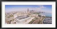 Framed Aerial view of a stadium, Soldier Field, Chicago, Illinois