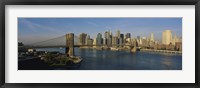 Framed Bridge Across A River, Brooklyn Bridge, NYC, New York City, New York State, USA