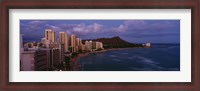 Framed High Angle View Of Buildings On The Beach, Waikiki Beach, Oahu, Honolulu, Hawaii, USA