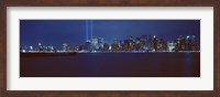 Framed Lower Manhattan, Beams Of Light, NYC, New York City, New York State, USA