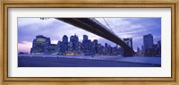 Framed Brooklyn Bridge and New York City Skyline