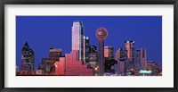 Framed USA, Texas, Dallas, Panoramic view of an urban skyline at night