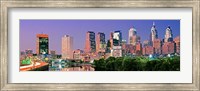Framed Philadelphia, Pennsylvania Skyline at Night