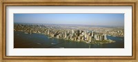 Framed USA, New York, New York City, Aerial view of Lower Manhattan
