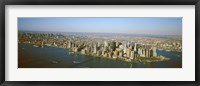 Framed USA, New York, New York City, Aerial view of Lower Manhattan