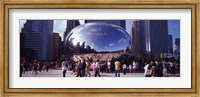 Framed USA, Illinois, Chicago, Millennium Park, SBC Plaza, Tourists walking in the park