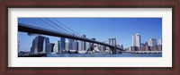 Framed New York City, Brooklyn Bridge, Skyscrapers in a city