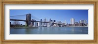 Framed Brooklyn Bridge and Skyscrapers in New York City