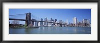 Framed Brooklyn Bridge and Skyscrapers in New York City