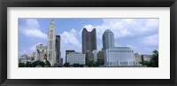Framed USA, Ohio, Columbus, Clouds over tall building structures