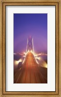 Framed High angle view of suspension bridge, Oakland Bay Bridge, San Francisco, California, USA