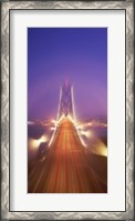 Framed High angle view of suspension bridge, Oakland Bay Bridge, San Francisco, California, USA