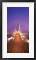 Framed High angle view of suspension bridge, Oakland Bay Bridge, San Francisco, California, USA