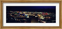 Framed High angle view of a city lit up at night, The Strip, Las Vegas, Nevada, USA