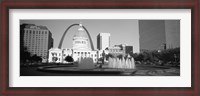 Framed Fountain In Front Of A Government Building, St. Louis, Missouri, USA