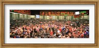 Framed Large group of people on the trading floor, Chicago Board of Trade, Chicago, Illinois, USA
