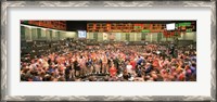 Framed Large group of people on the trading floor, Chicago Board of Trade, Chicago, Illinois, USA