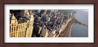 Framed High angle view of a highway along a lake, Lake Shore Drive, Chicago, Illinois, USA
