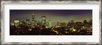 Framed Buildings Lit Up At Night, San Francisco, California, USA