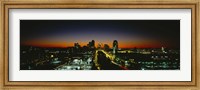 Framed High Angle View Of A City Lit Up At Dawn, St. Louis, Missouri, USA