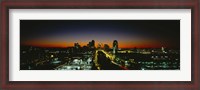 Framed High Angle View Of A City Lit Up At Dawn, St. Louis, Missouri, USA