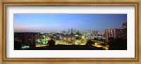 Framed High Angle View Of A City Lit Up At Dusk, Kansas City, Missouri