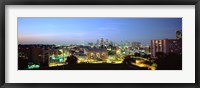 Framed High Angle View Of A City Lit Up At Dusk, Kansas City, Missouri