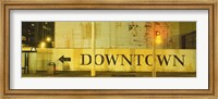 Framed Downtown Sign Printed On A Wall, San Francisco, California