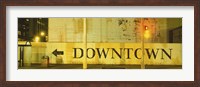 Framed Downtown Sign Printed On A Wall, San Francisco, California