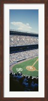 Framed High angle view of spectators watching a baseball match in a stadium, Yankee Stadium, New York City, New York State, USA