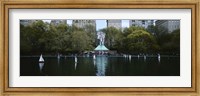 Framed Toy boats floating on water, Central Park, Manhattan