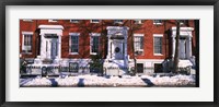 Framed Facade of houses in the 1830's Federal style of architecture, Washington Square, New York City, New York State, USA